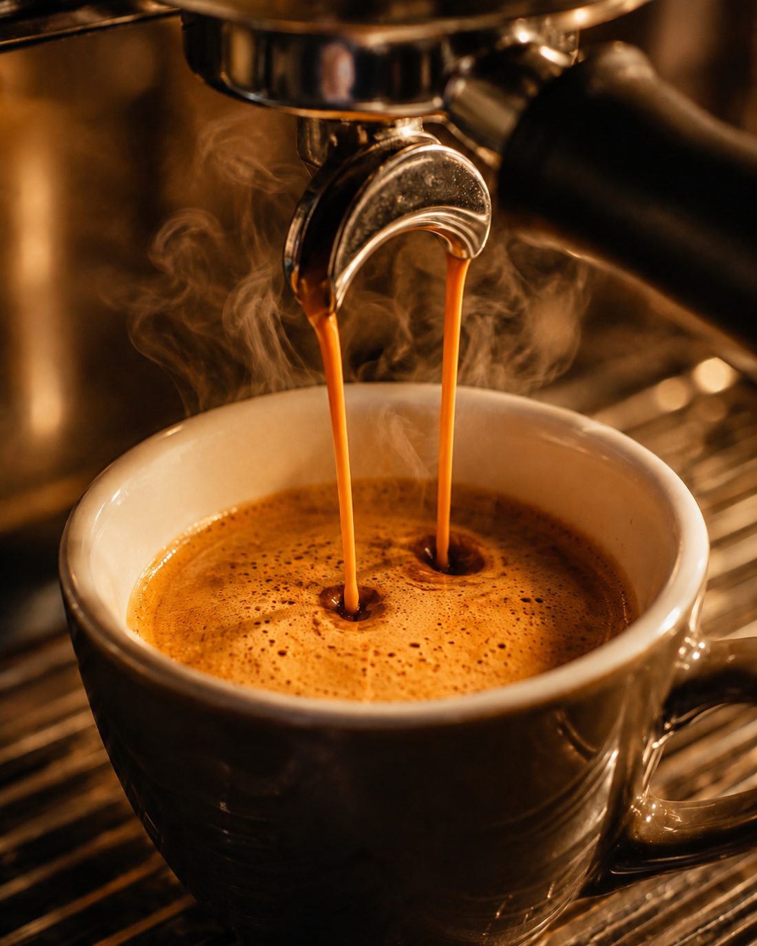 Frischer Espresso aus der Kaffeemaschine